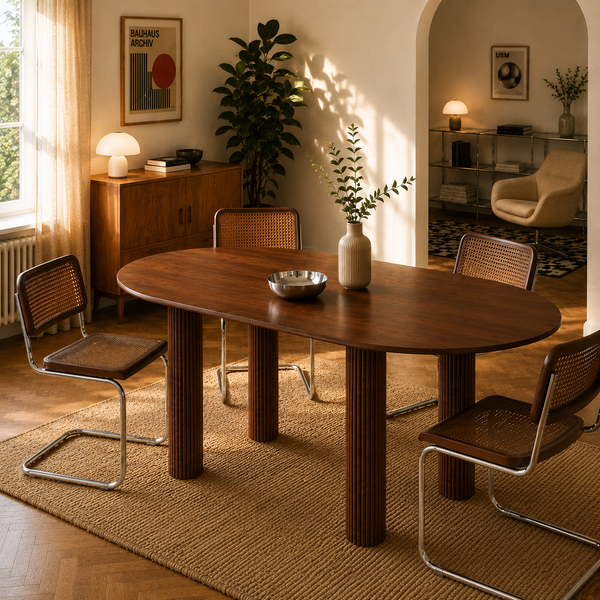 Penelope - Table De Séjour - Placage Chêne - Noyer