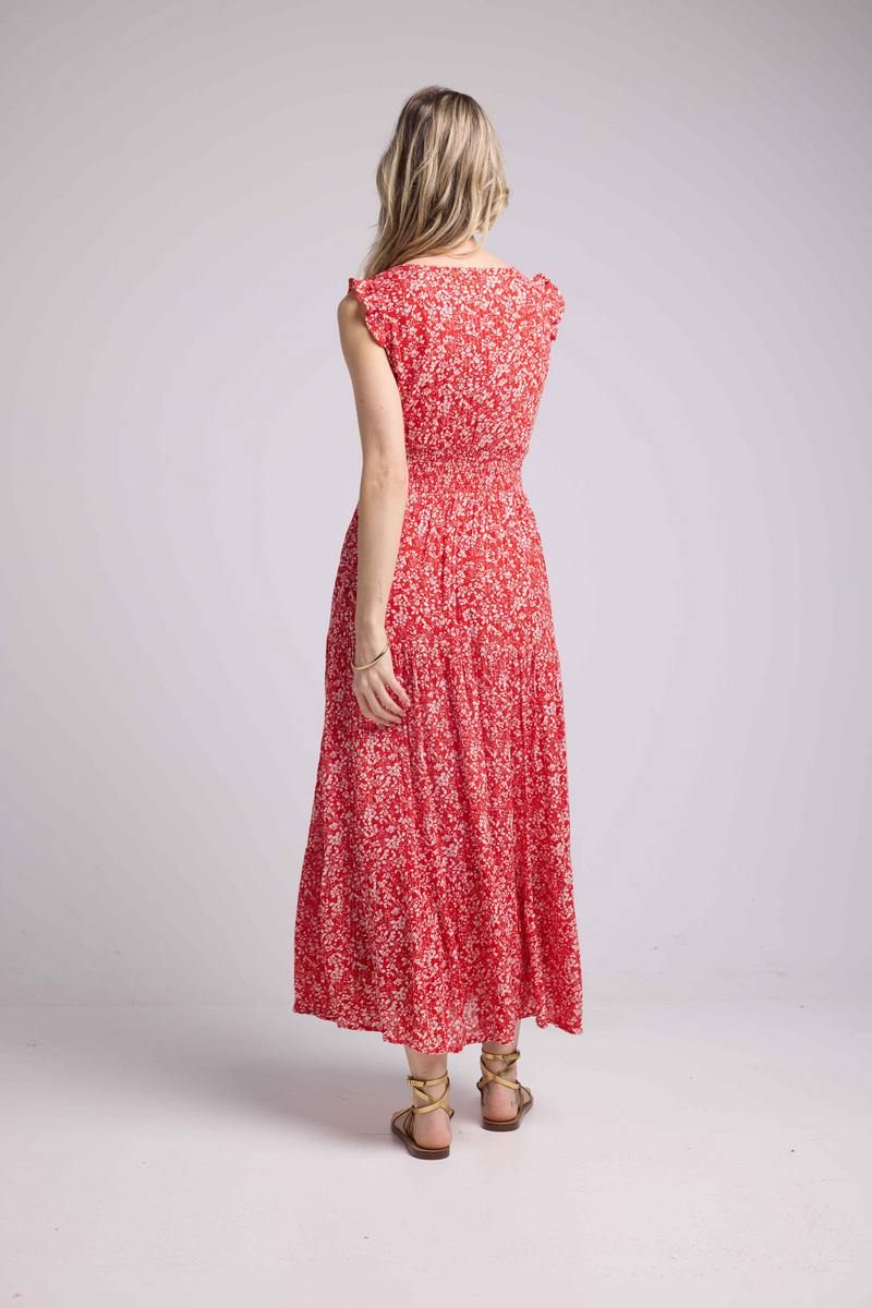 Robe Longue Sans Manche - Rouge