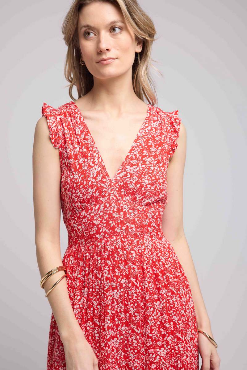 Robe Longue Sans Manche - Rouge