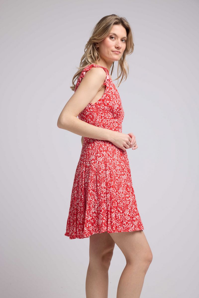 Robe Courte Sans Manche - Rouge