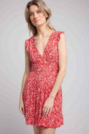 Robe Courte Sans Manche - Rouge