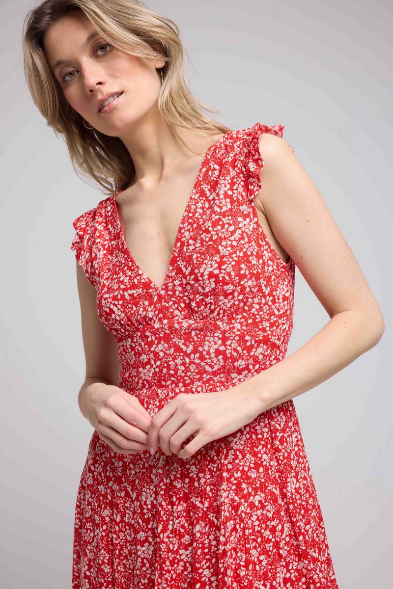Robe Courte Sans Manche - Rouge
