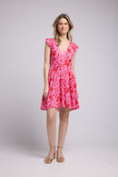 Robe Courte Sans Manche - Rose Rouge