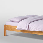 2 Fundas de Almohada - En Percal de Algodón Lavado de 300 Hilos - Lila