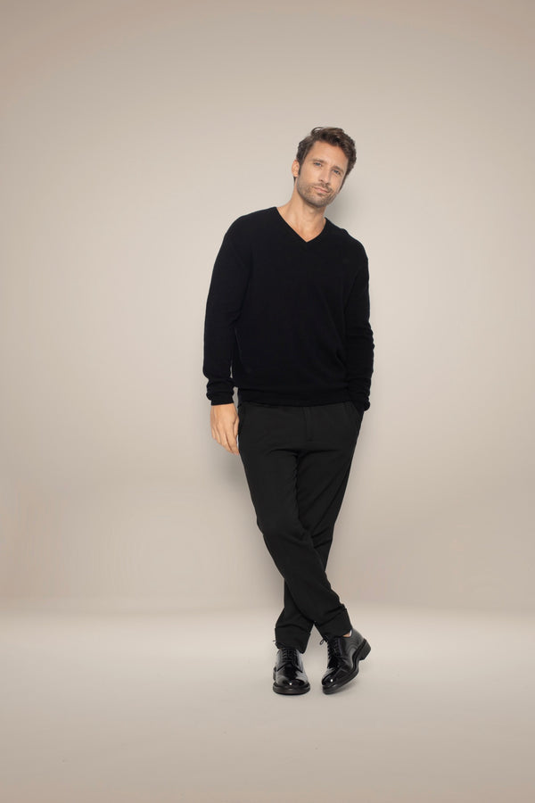 Pull Col V Alexander - Noir