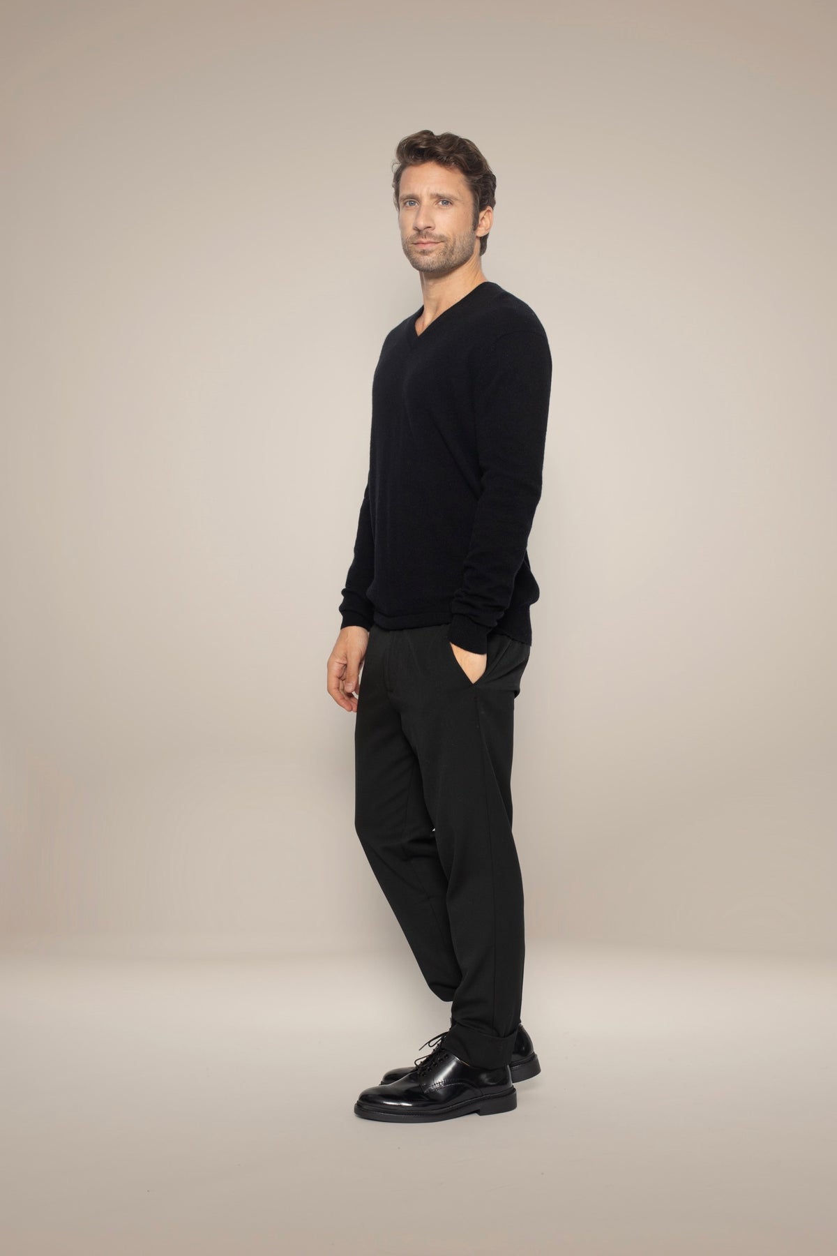 Pull Col V Alexander - Noir