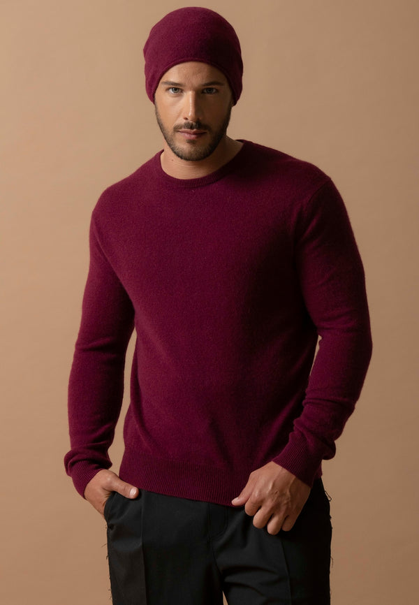 Pull Col Rond Blake - Bordeaux