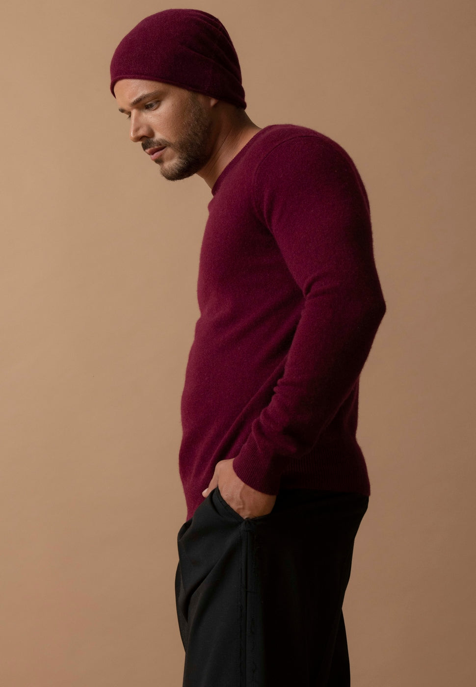 Pull Col Rond Blake - Bordeaux