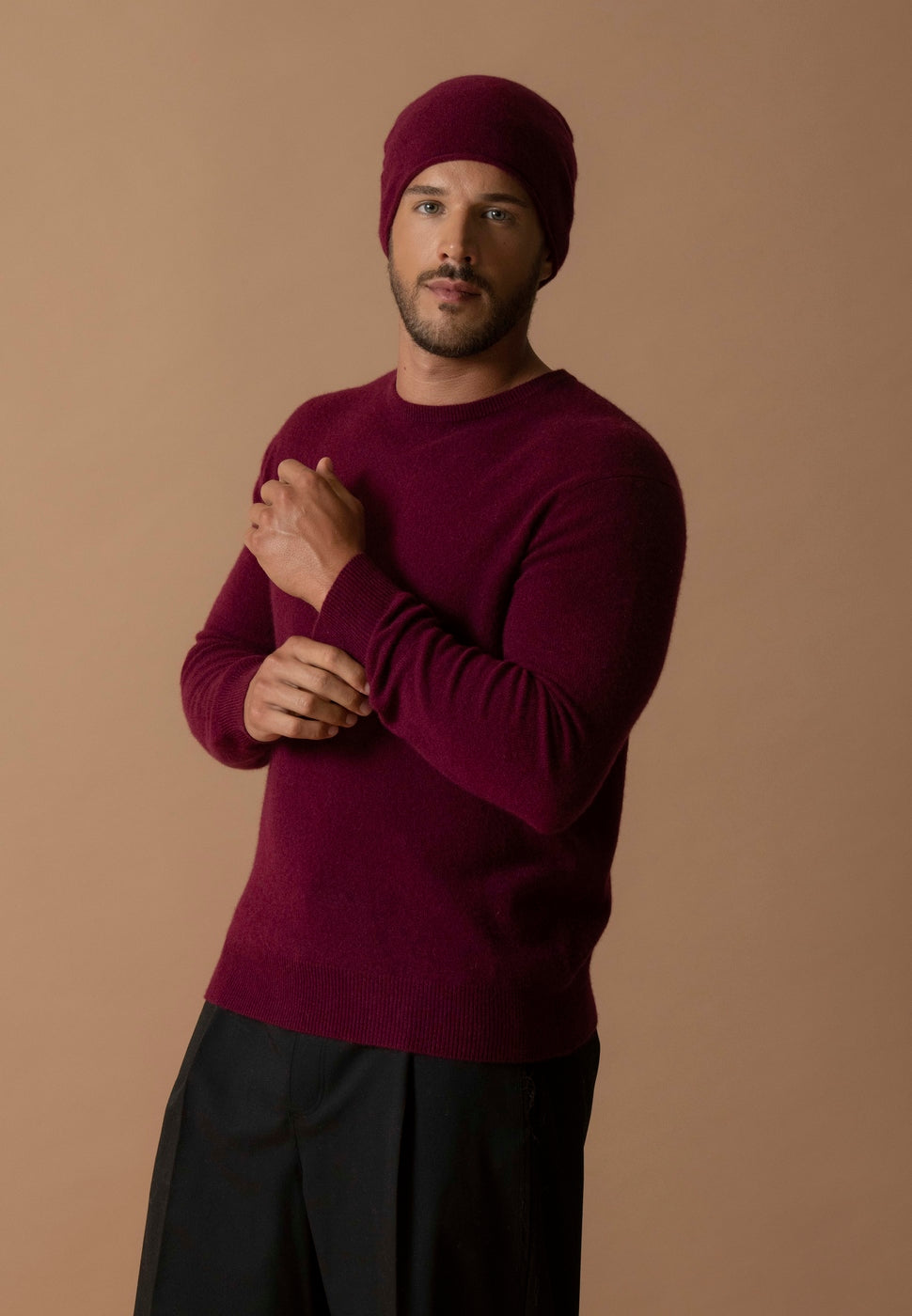 Pull Col Rond Blake - Bordeaux