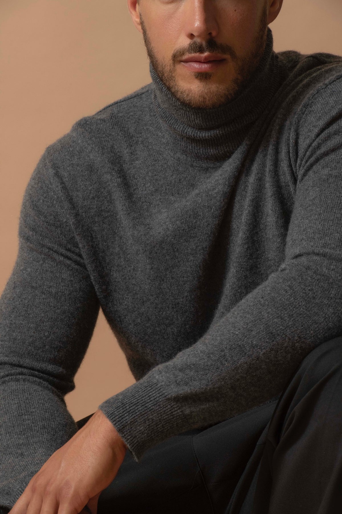 Maglione Dolcevita Trevor - Antracite Melange
