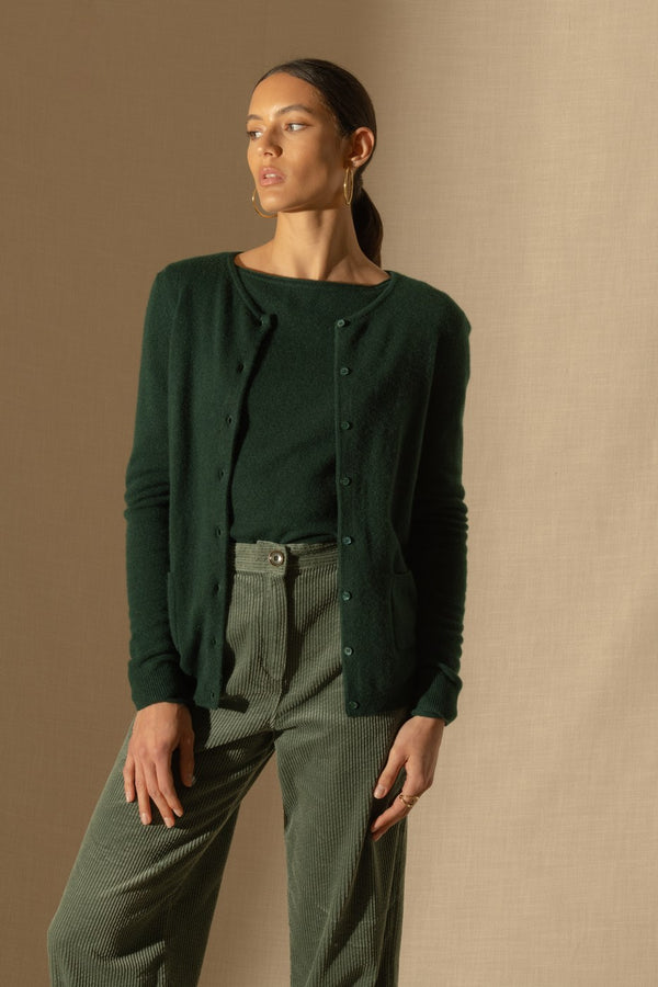 Cardigan Col Rond Amy - Cyprès