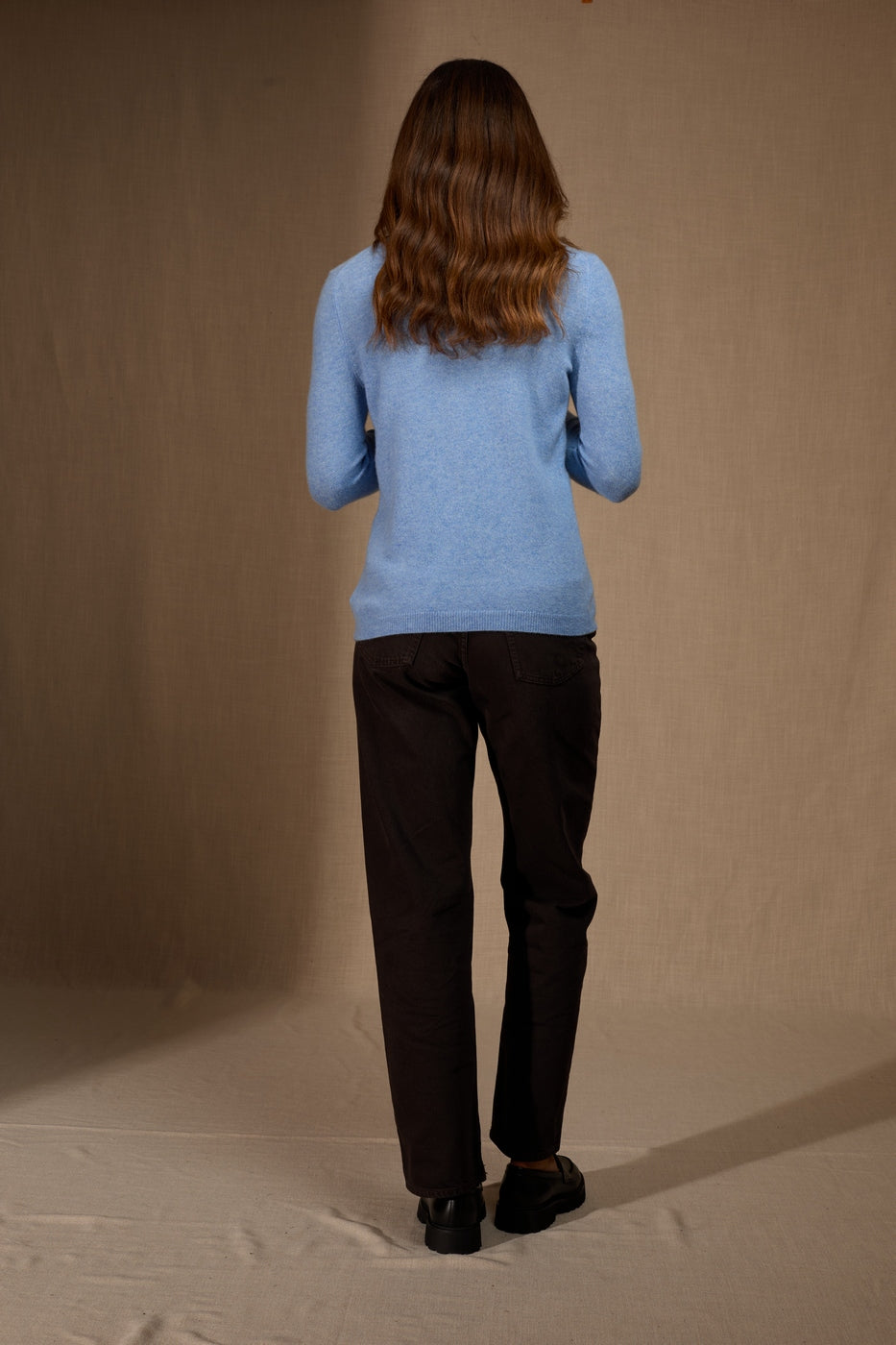 Amy Round Neck Cardigan - Sky Blue