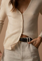 Cardigan Col V Paige - Sable