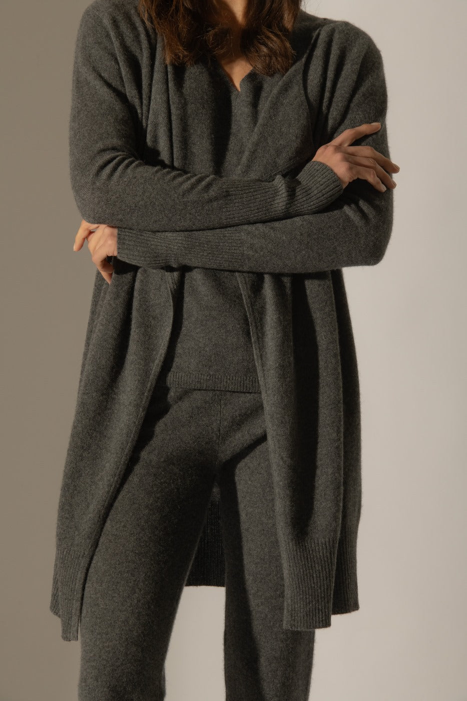 Veste Longue Abigail - Anthracite Chiné