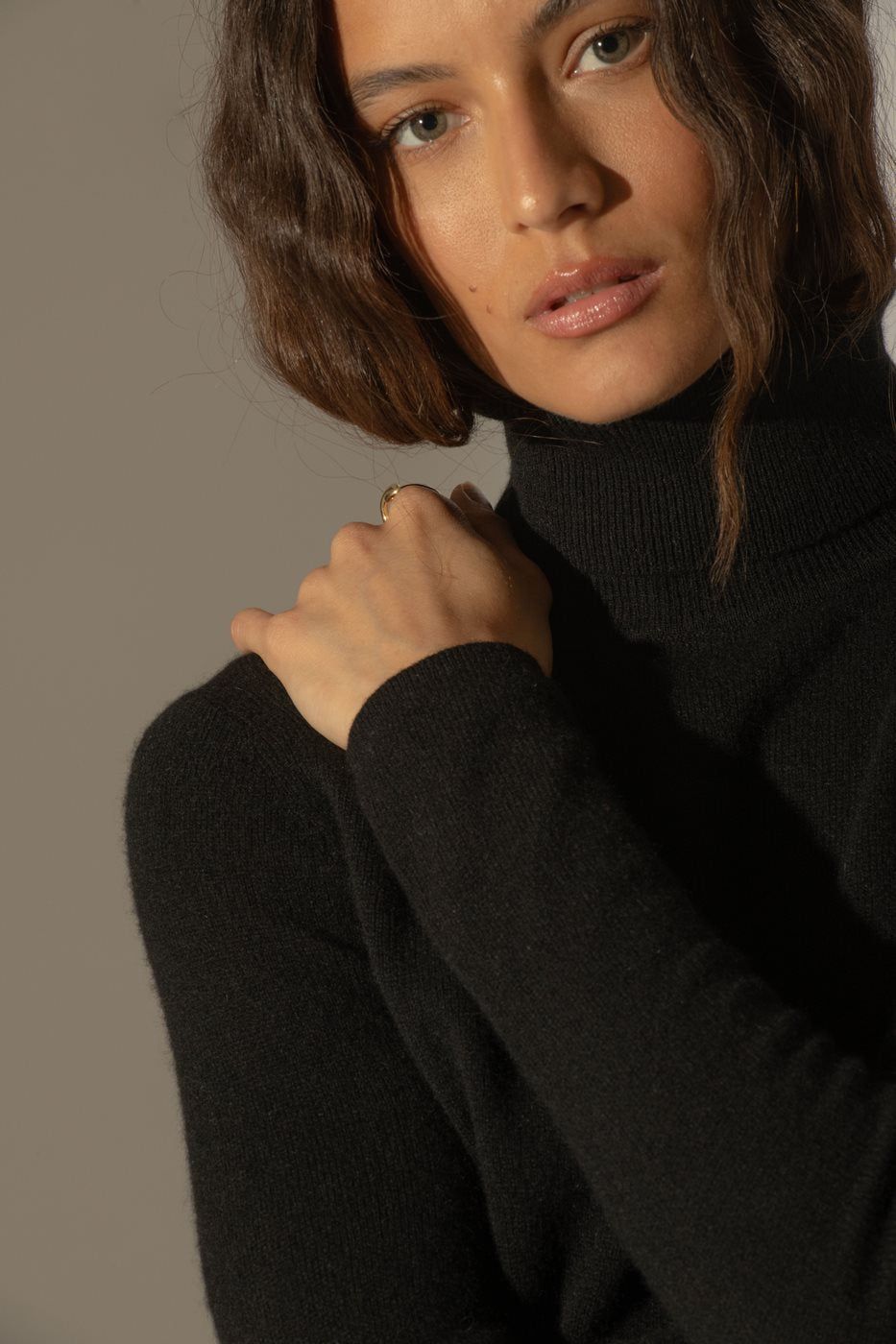 Pull Col Roulé Ashley - Noir