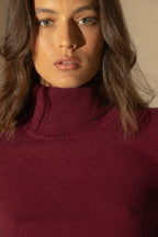 Jersey Cuello Vuelto - Ashley - Burdeos