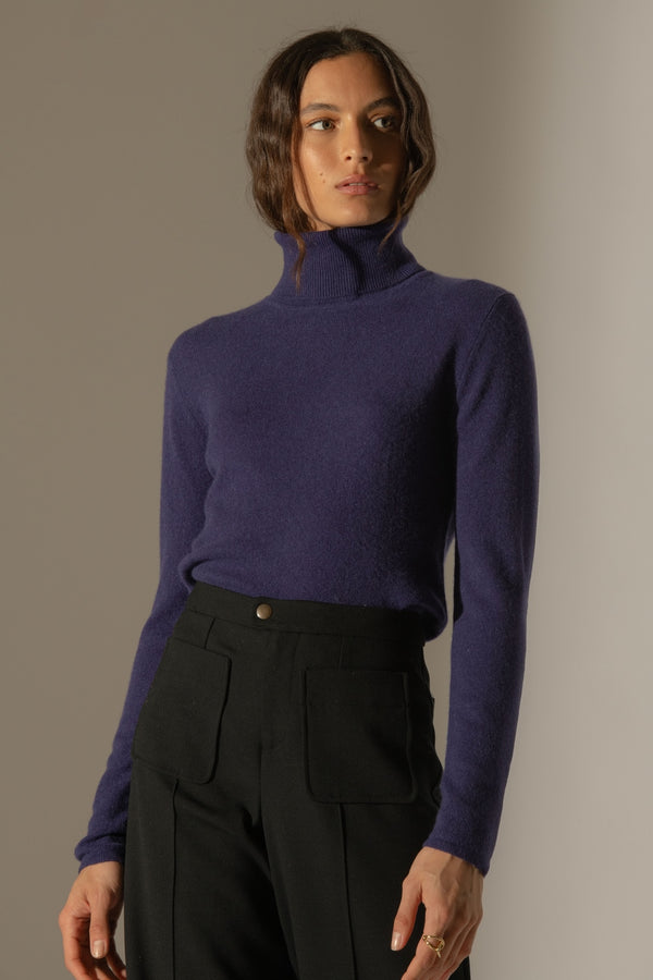 Pull Col Roulé Ashley - Violet