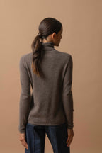 Pull Col Roulé Ashley - Taupe Chiné
