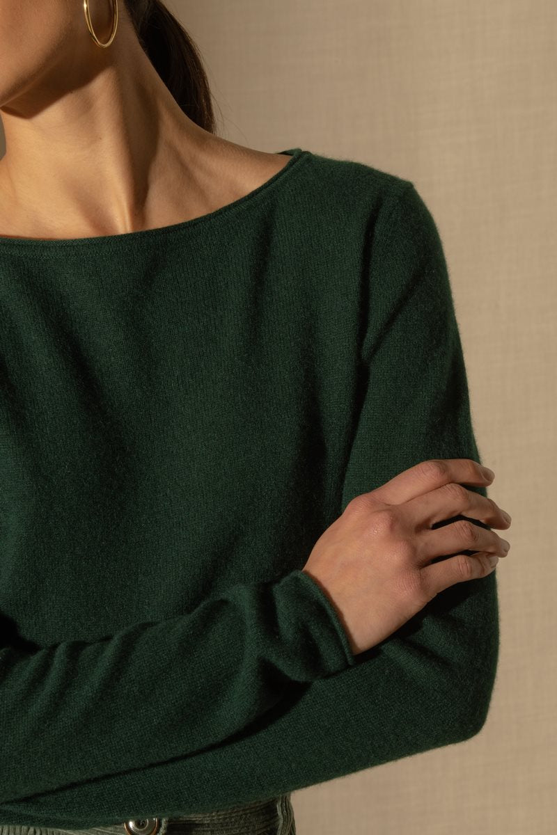 Boat Neck Jumper - Megan - Cypress