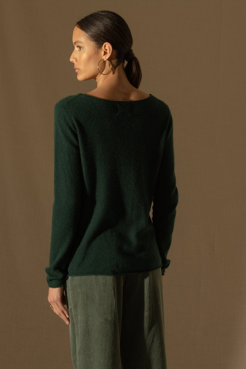 Boat Neck Jumper - Megan - Cypress