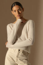 Megan Boat-Neck Jumper - Ivory