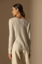 Megan Boat-Neck Jumper - Ivory