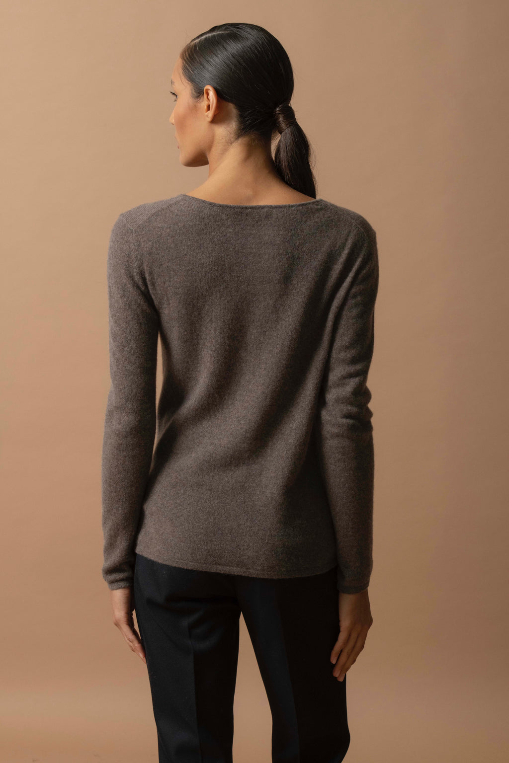 Oprah Crew-Neck Jumper - Mottled Taupe