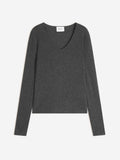 V-halset striktrøje Shannon - Anthracite Chiné