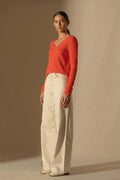 Shannon V-Neck Jumper - Orange