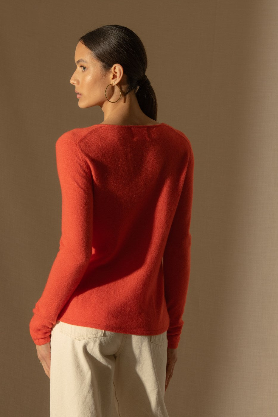 Shannon V-Neck Jumper - Orange