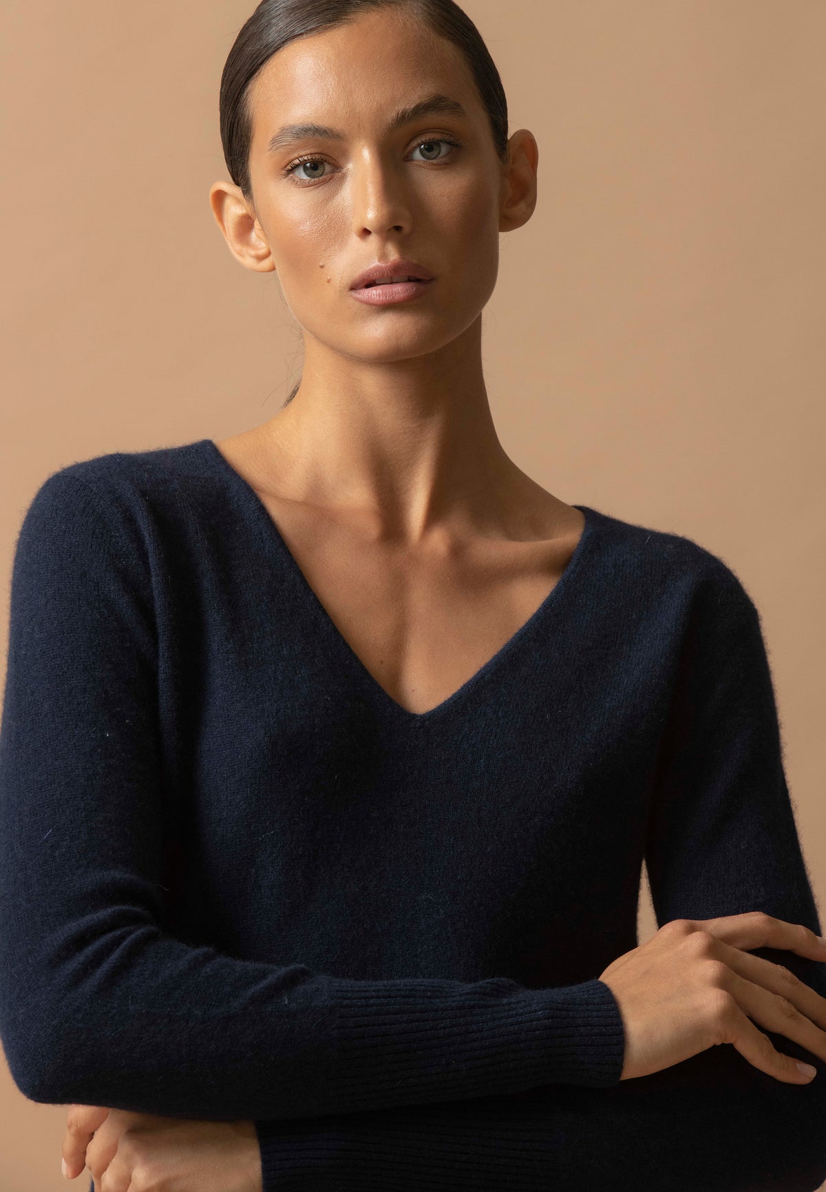 Jurk met V-hals Joy - Marineblauw
