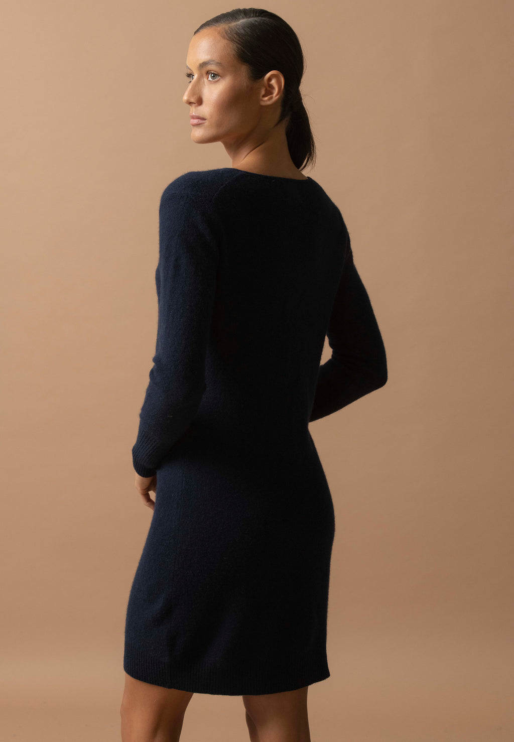 Jurk met V-hals Joy - Marineblauw