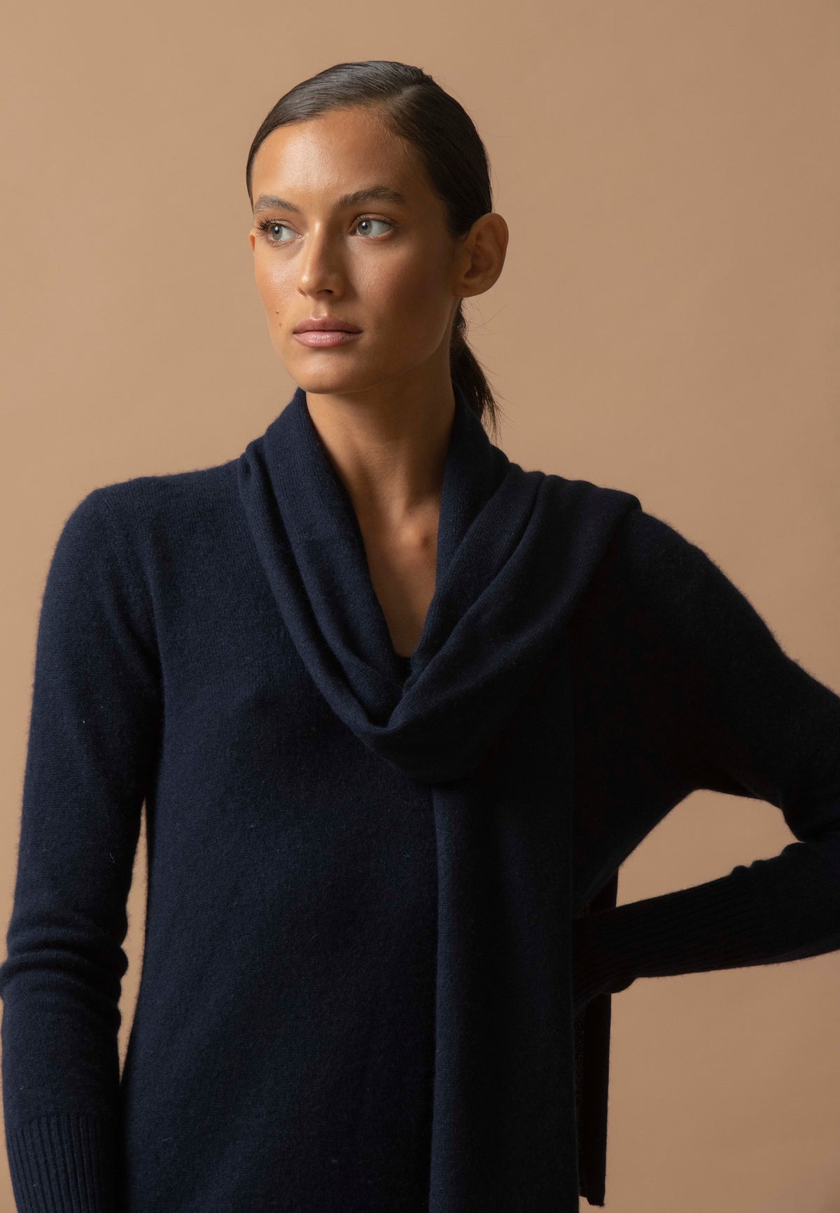 Jurk met V-hals Joy - Marineblauw