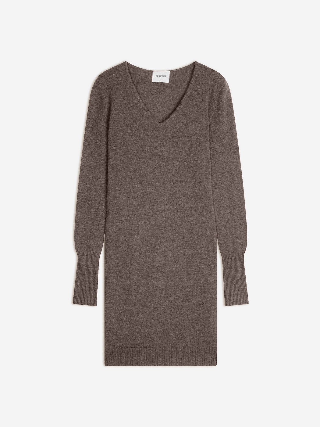 V-ringad Klänning Joy - Melerad Taupe