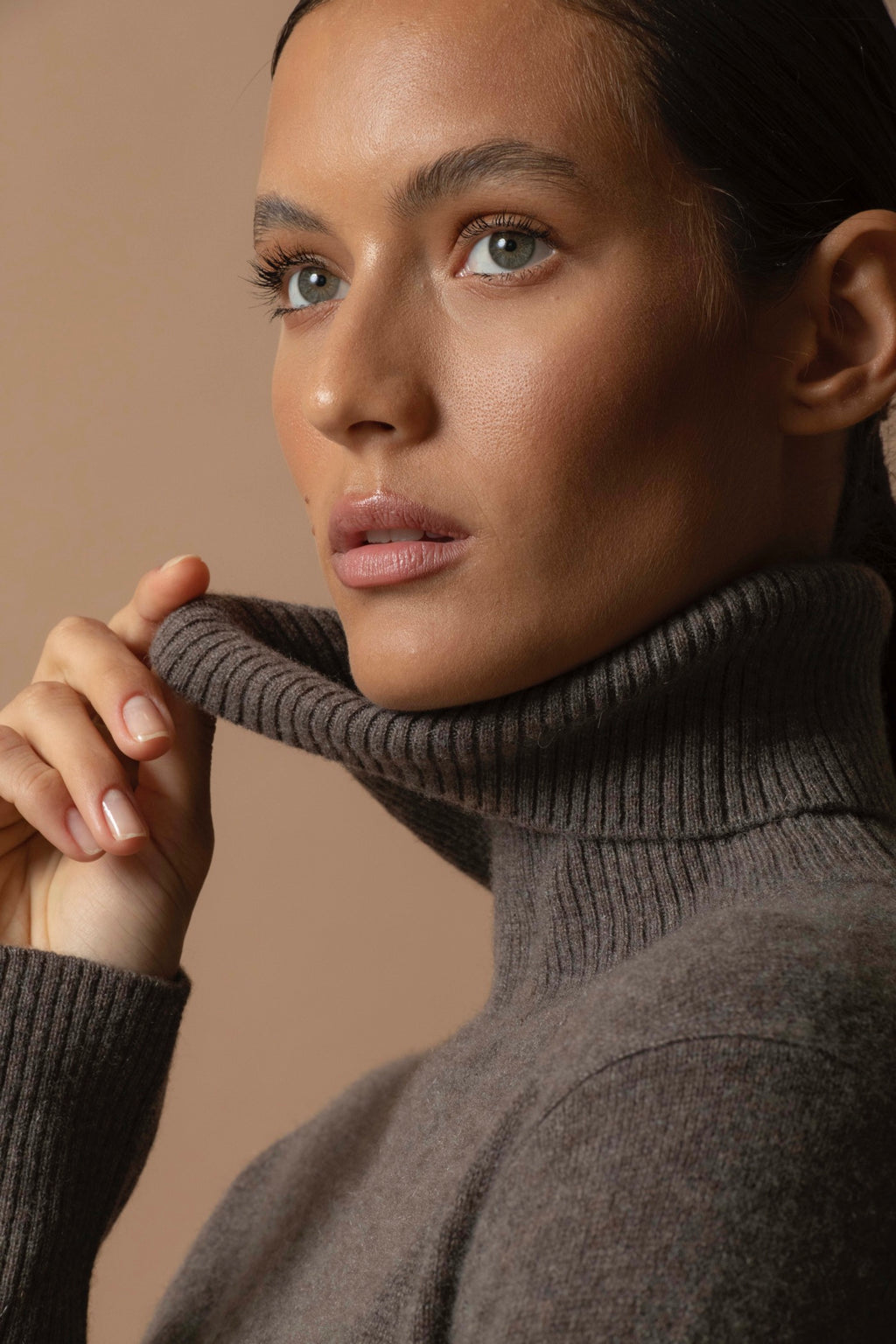Pull Col Roulé Tracy - Taupe Chiné