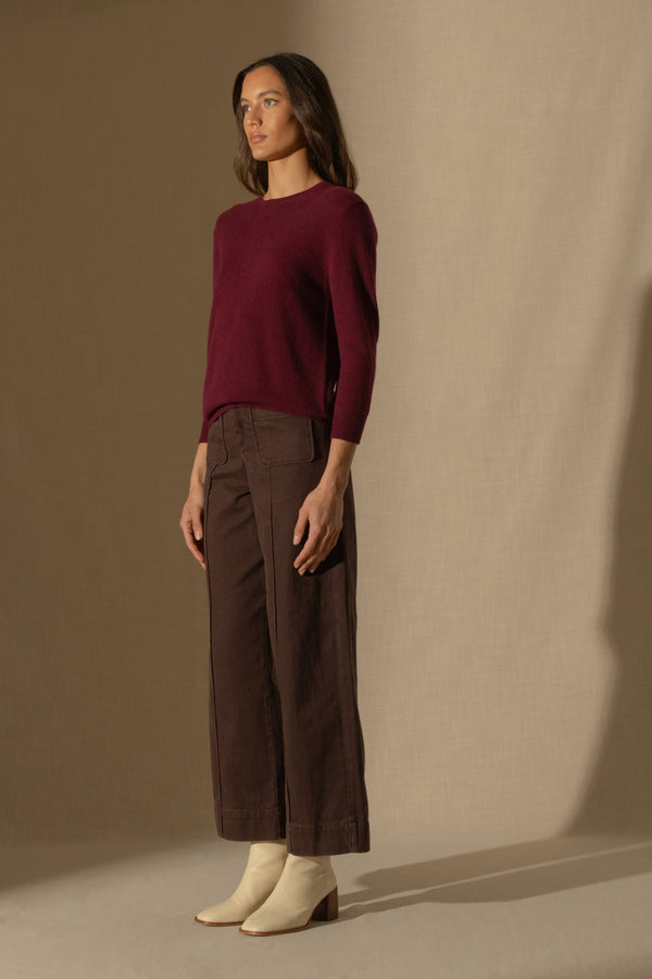 Pull Col Rond Whitney - Bordeaux