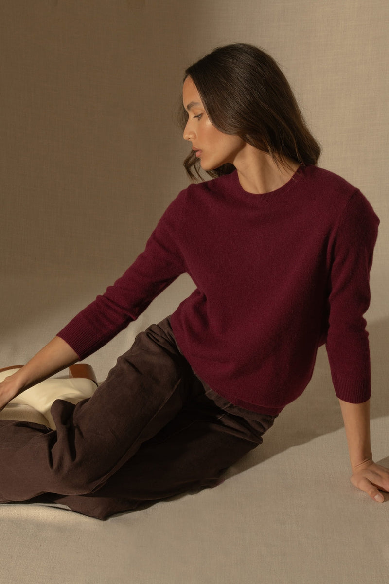 Pull Col Rond - Whitney - Bordeaux
