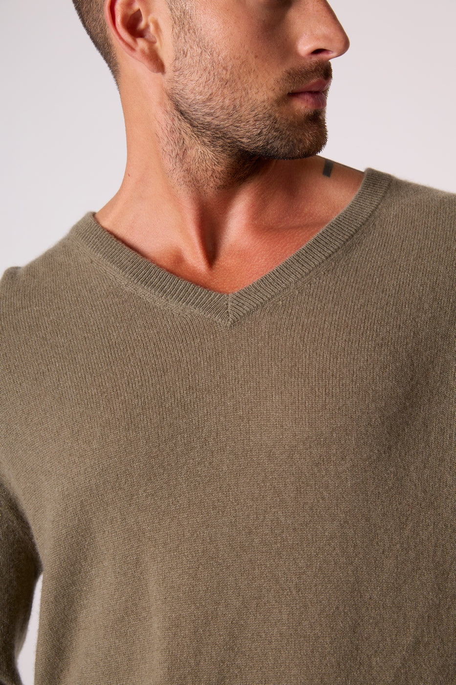 Pull Col V Alexander - Vert Armée