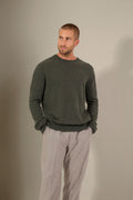 Pull Col Rond Blake - Kaki Chiné