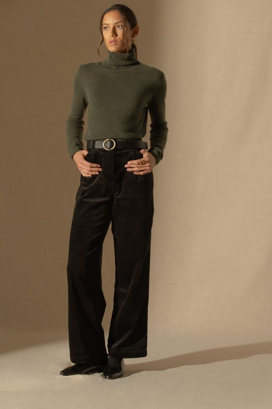 Pull Col Roulé Ashley - Kaki
