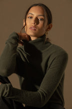 Pull Col Roulé Ashley - Kaki
