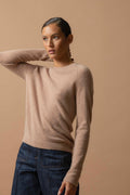 Round Neck Jumper - Whitney - Camel Marl