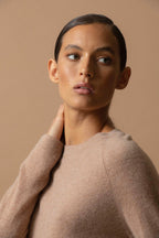 Round Neck Jumper - Whitney - Camel Marl