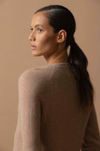 Sweter z Okrągłym Dekoltem Whitney - Melanżowy Camel
