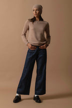 Wilma Crew-Neck Jumper - Mottled Camel