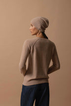 Wilma Crew-Neck Jumper - Mottled Camel
