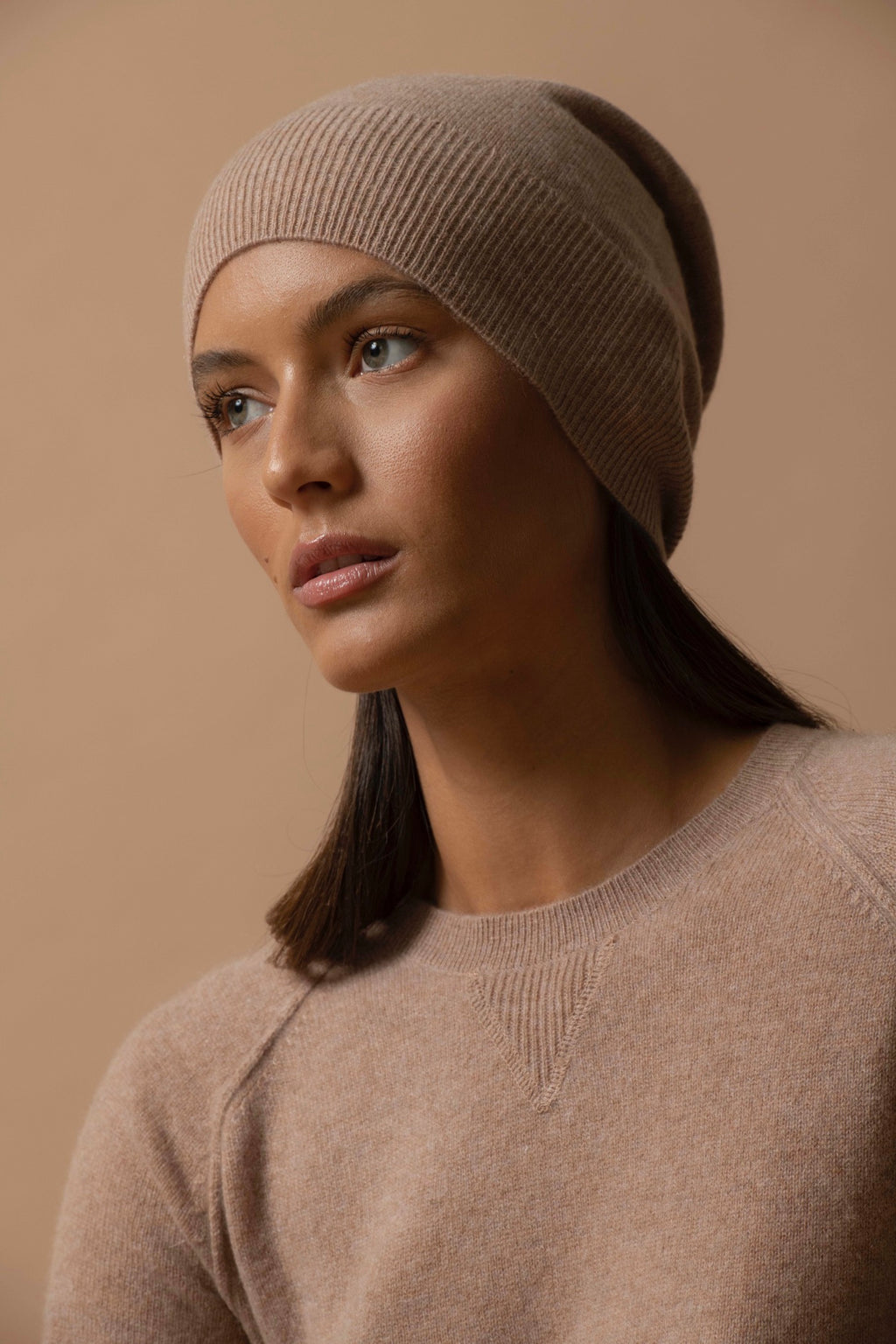 Wilma Crew-Neck Jumper - Mottled Camel