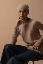 Wilma Crew-Neck Jumper - Mottled Camel