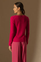 Jersey Cuello Pico - Shannon - Fucsia