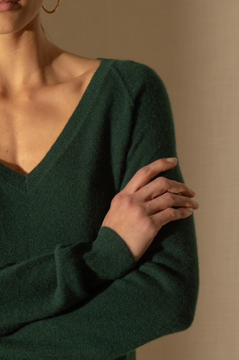 Jersey con Cuello de Pico Penelope - Ciprés